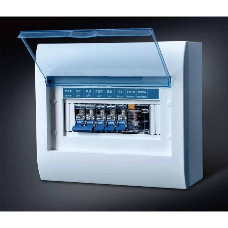 E5BE Монтиране на пластмасова разпределителен защитна кутия за 4-6 начини автоматичен прекъсвач с прозрачен капак, водоустойчива разпределителен кутия